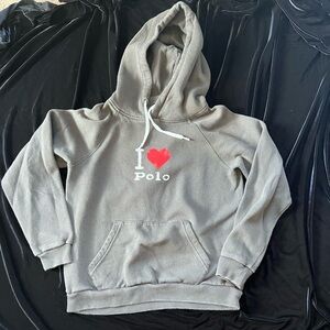 Polo Hooded Sweatshirt, Size S.